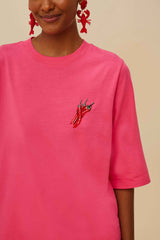 Pink Spicy Pepper Organic Cotton T-Shirt | FARM Rio Discount