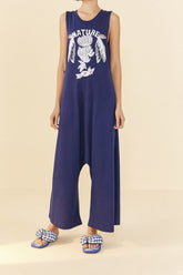 Navy Blue Nature Organic Cotton Jumpsuit | FARM Rio On Sale