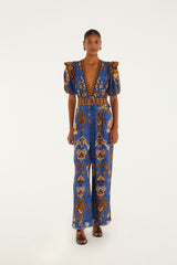Blue Ornament Floral Jumpsuit | FARM Rio US