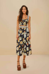 Black Trip Souvenir Organic Cotton Midi Skirt | FARM Rio Discount