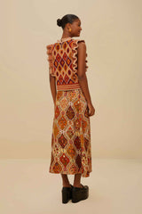 Multicolor Romantic Nature LENZING™ ECOVERO™ Viscose Midi Skirt | FARM Rio Near Me