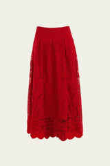 Red Guipure Boho Garden Skirt | FARM Rio | FARM Rio Online