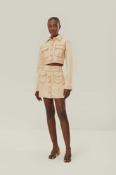 Off-White Gabardine Mini Skirt | FARM Rio Outlet
