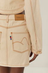 Off-White Gabardine Mini Skirt | FARM Rio Outlet