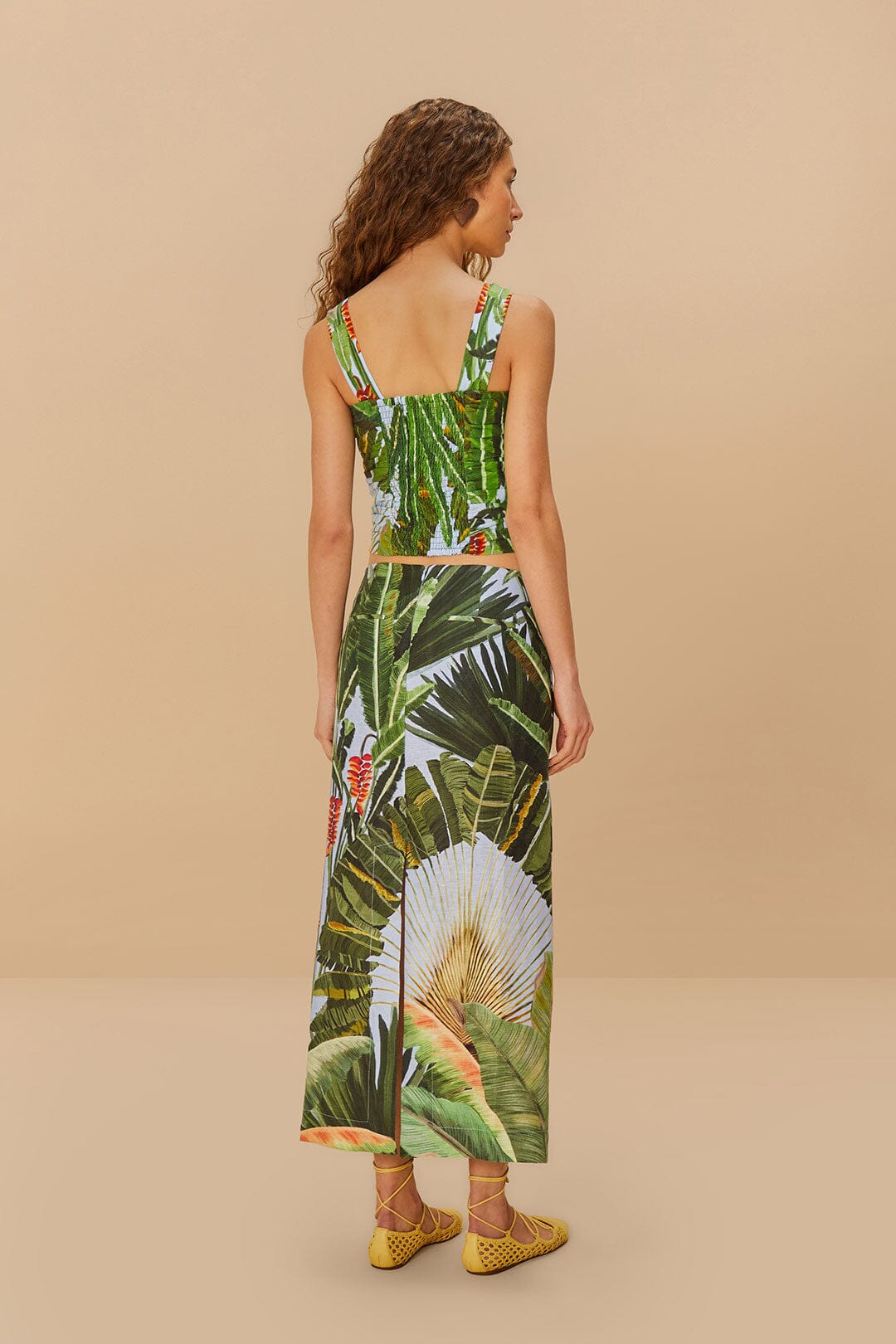 Blue Amazonia Forest Euroflax™ Premium Linen Maxi Skirt | FARM Rio For Sale