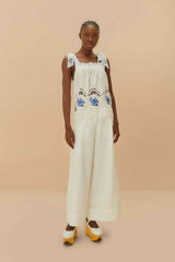 Off-White Euroflax™ Premium Linen High Waisted Pants | FARM Rio Online