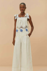 Off-White Euroflax™ Premium Linen High Waisted Pants | FARM Rio Online