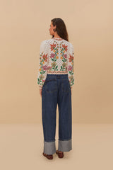 Denim Low Waist Wide Pants | FARM Rio Discount