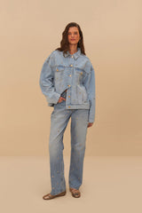 Denim Embroidered Bows Pants | FARM Rio US