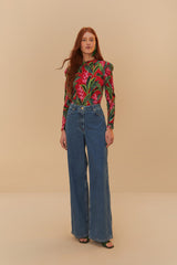 Denim High Waist Pants | FARM Rio US