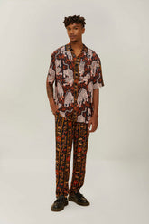 Brown Jungle Stripes LENZING™ ECOVERO™ Viscose Pants | FARM Rio Outlet