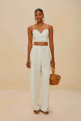 Off-White High Waisted Euroflax™ Premium Linen Pants | FARM Rio For Sale