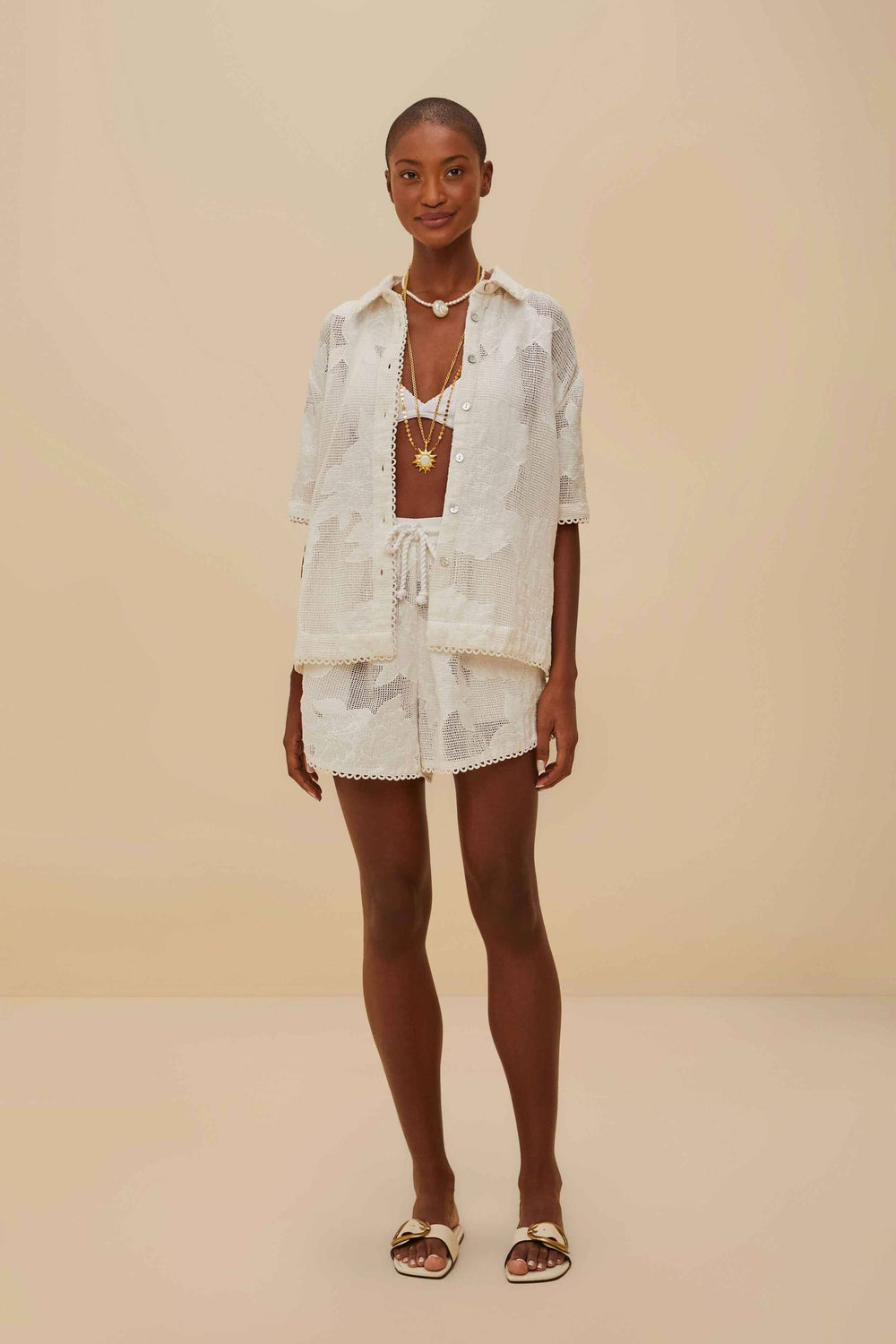 White Flower Shorts | FARM Rio For Sale