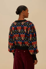 Black Boho Panther Cardigan | FARM Rio Online
