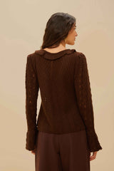 Lace Stitch Knit Ruffles Cardigan | FARM Rio Discount