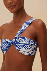 Off-White River Nature One-Shoulder Bikini Top | FARM Rio Outlet