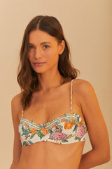 Off-White Sweet Bloom Underwire Bikini Top | FARM Rio Near Me