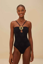 Black Sunny Moon One-Piece Swimsuit | FARM Rio Outlet