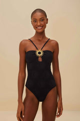 Black Sunny Moon One-Piece Swimsuit | FARM Rio Outlet