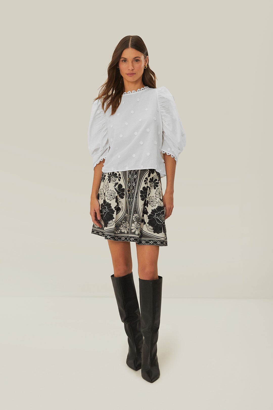 Off-White 3D Flowers Blouse | FARM Rio Discount