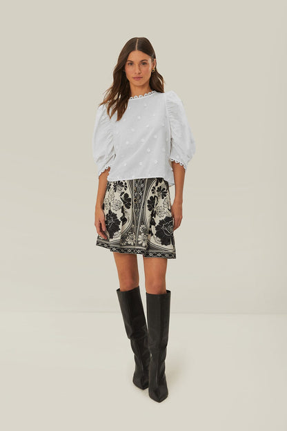Off-White 3D Flowers Blouse | FARM Rio Discount