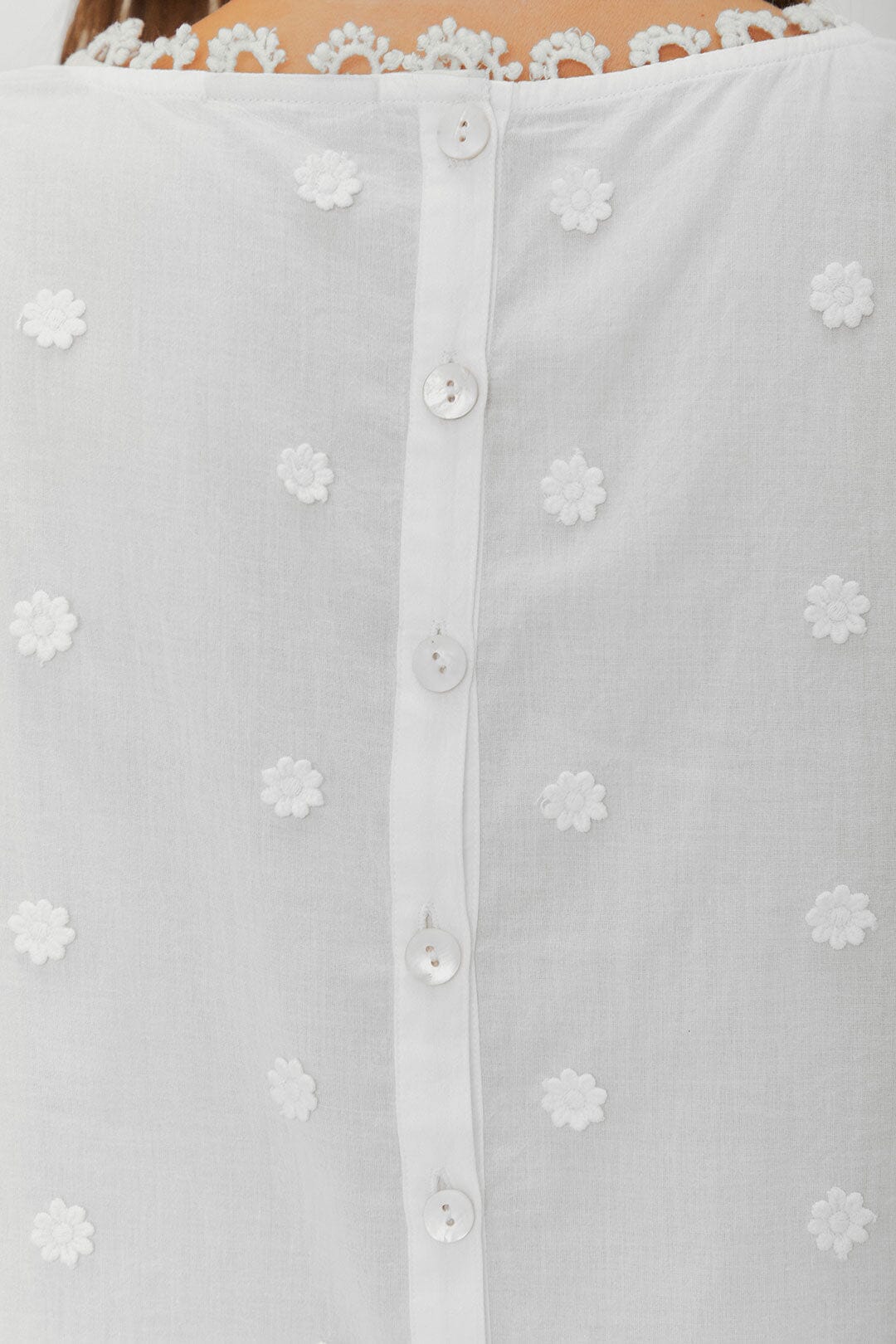 Off-White 3D Flowers Blouse | FARM Rio Discount