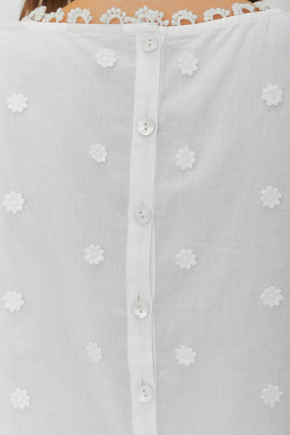 Off-White 3D Flowers Blouse | FARM Rio Discount