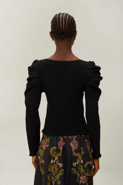Black Knit Blouse | FARM Rio US
