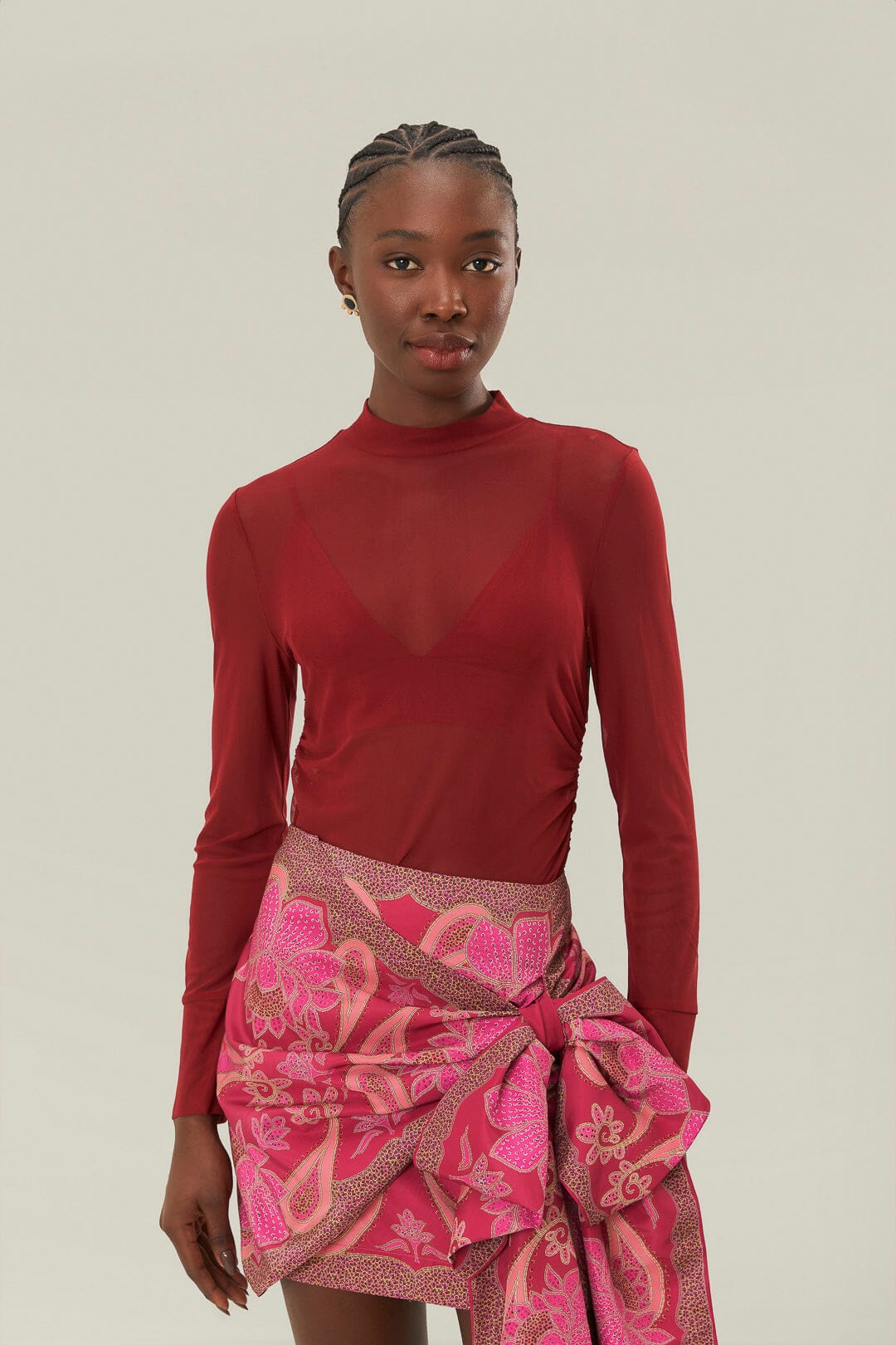 Burgundy Jersey Blouse | FARM Rio On Sale
