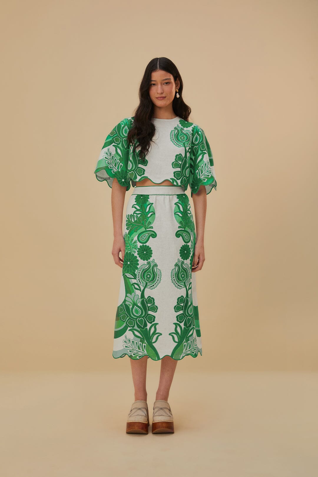 Green Color Festival Euroflax™ Blouse | FARM Rio Near Me