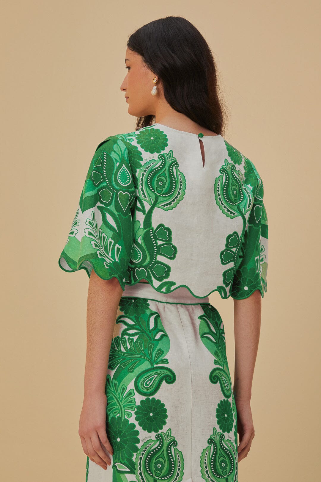 Green Color Festival Euroflax™ Blouse | FARM Rio Near Me