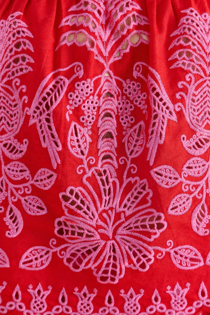 Red Palm Tree Richelieu Blouse | FARM Rio Outlet
