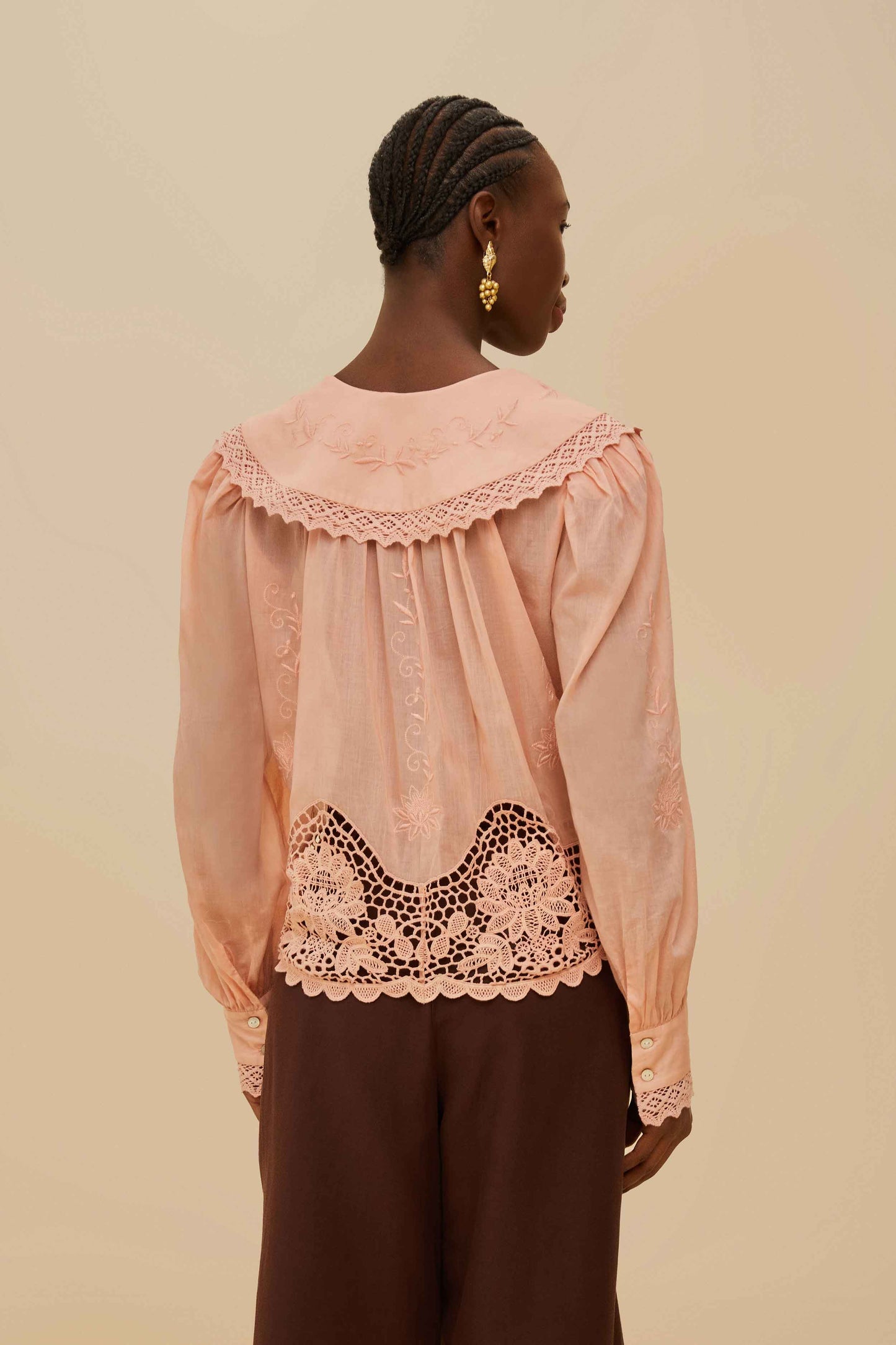 Pink Lacy Long Sleeve Blouse | FARM Rio For Sale