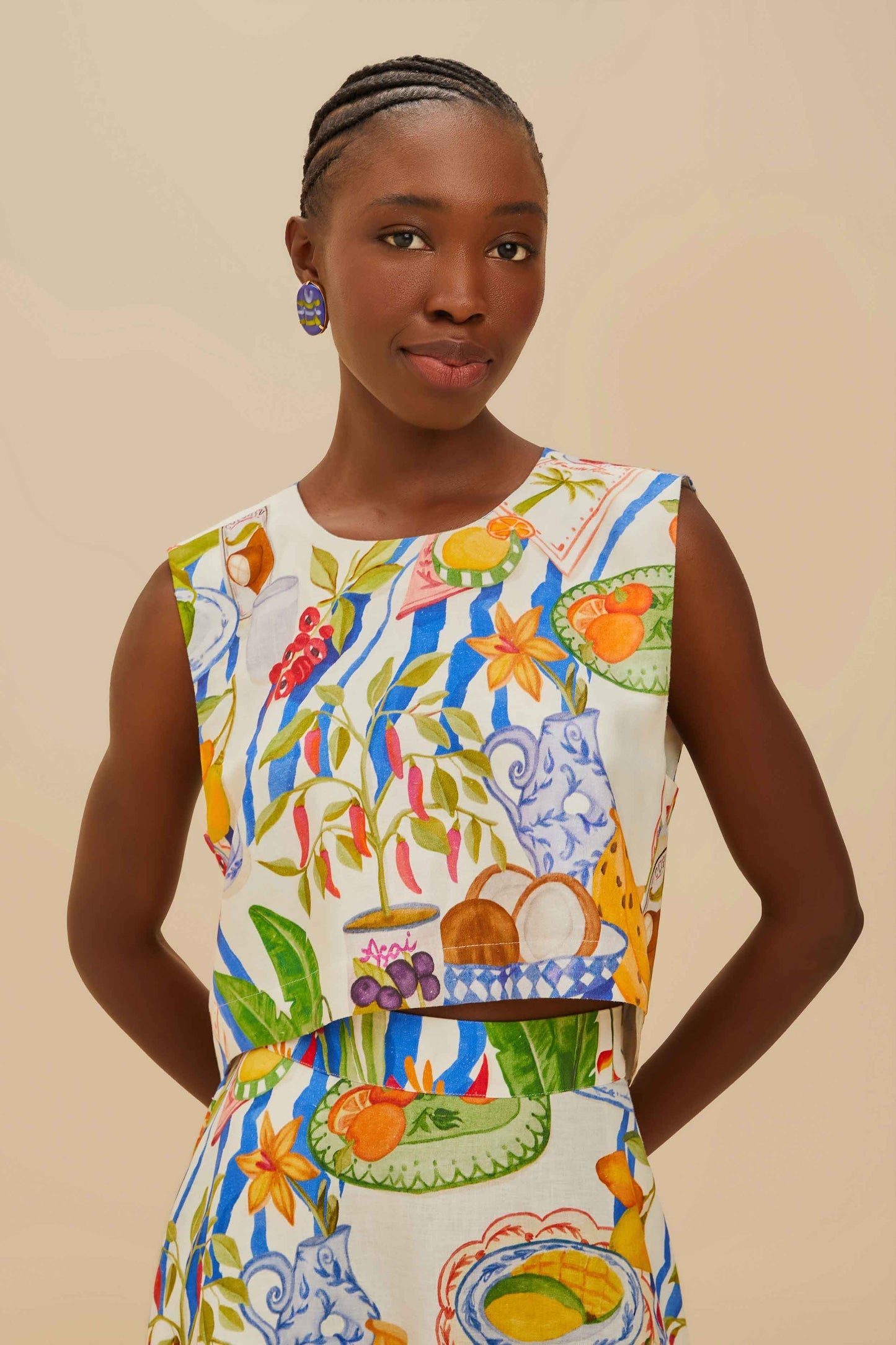 Off-White Fresh Table LENZING™ ECOVERO™ Euroflax™ Blouse | FARM Rio