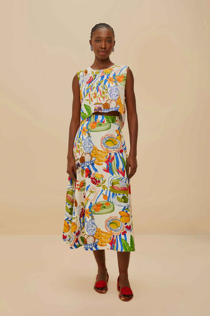 Off-White Fresh Table LENZING™ ECOVERO™ Euroflax™ Blouse | FARM Rio
