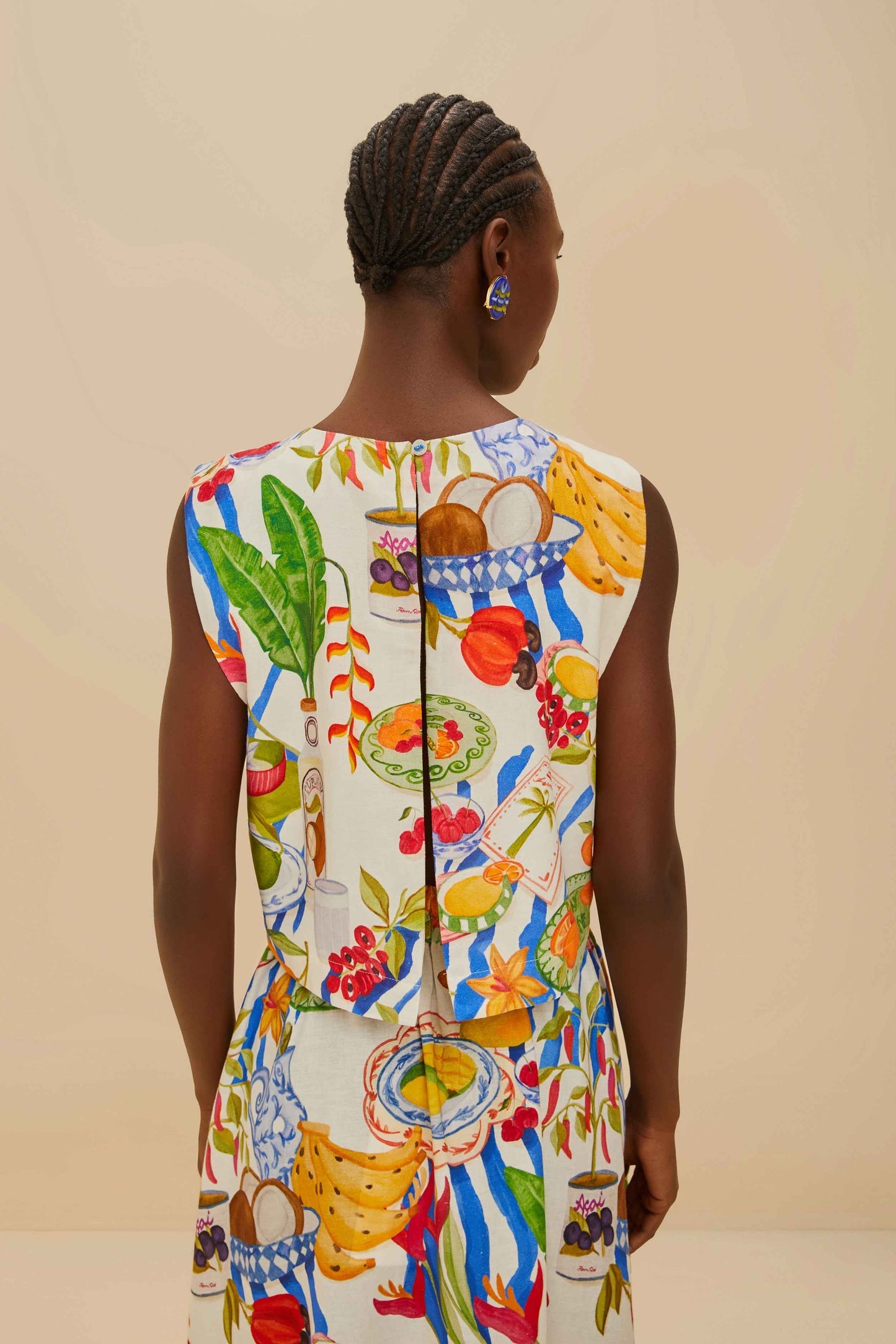 Off-White Fresh Table LENZING™ ECOVERO™ Euroflax™ Blouse | FARM Rio