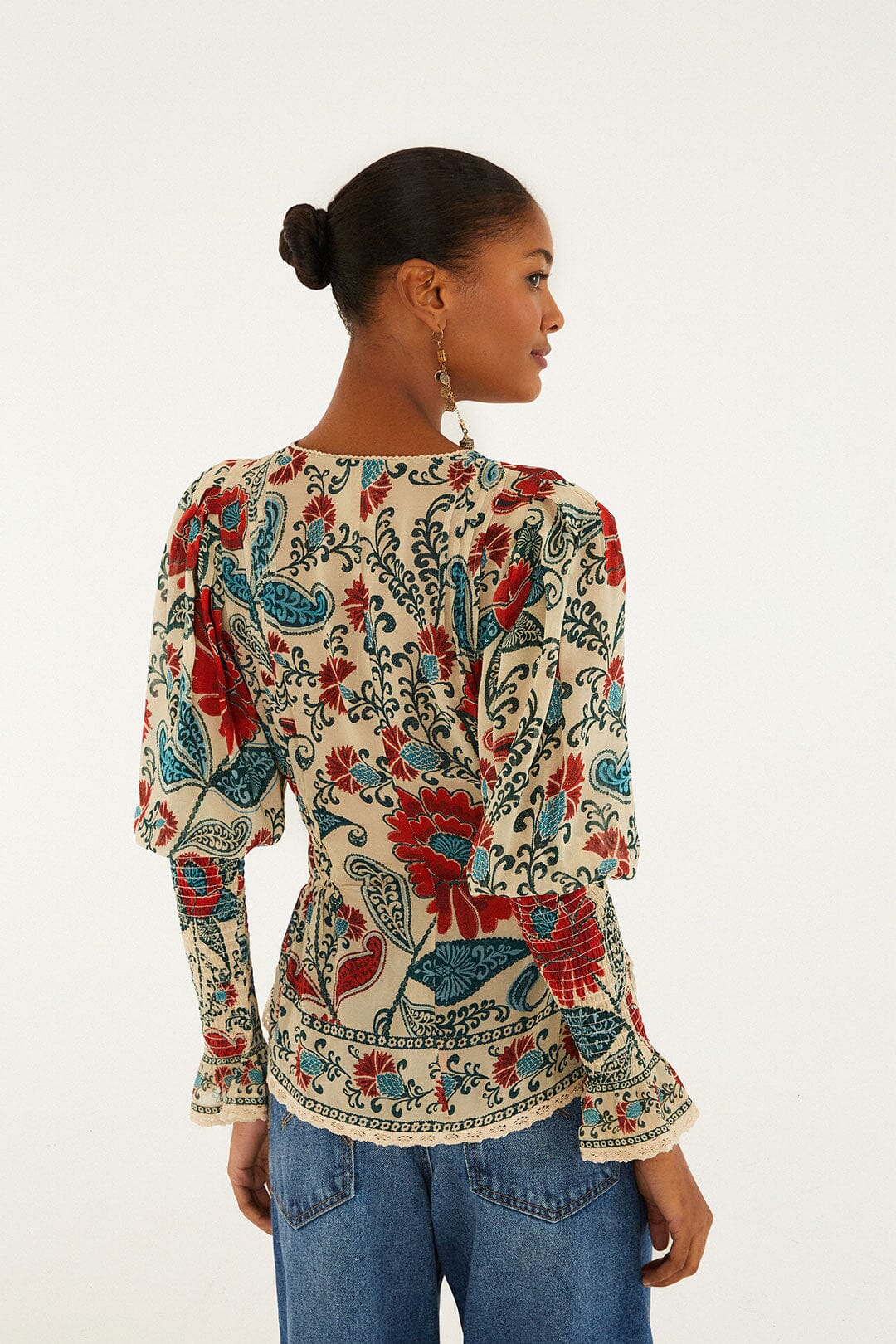 Sand Francesca Long Sleeve Blouse | FARM Rio | FARM Rio Online