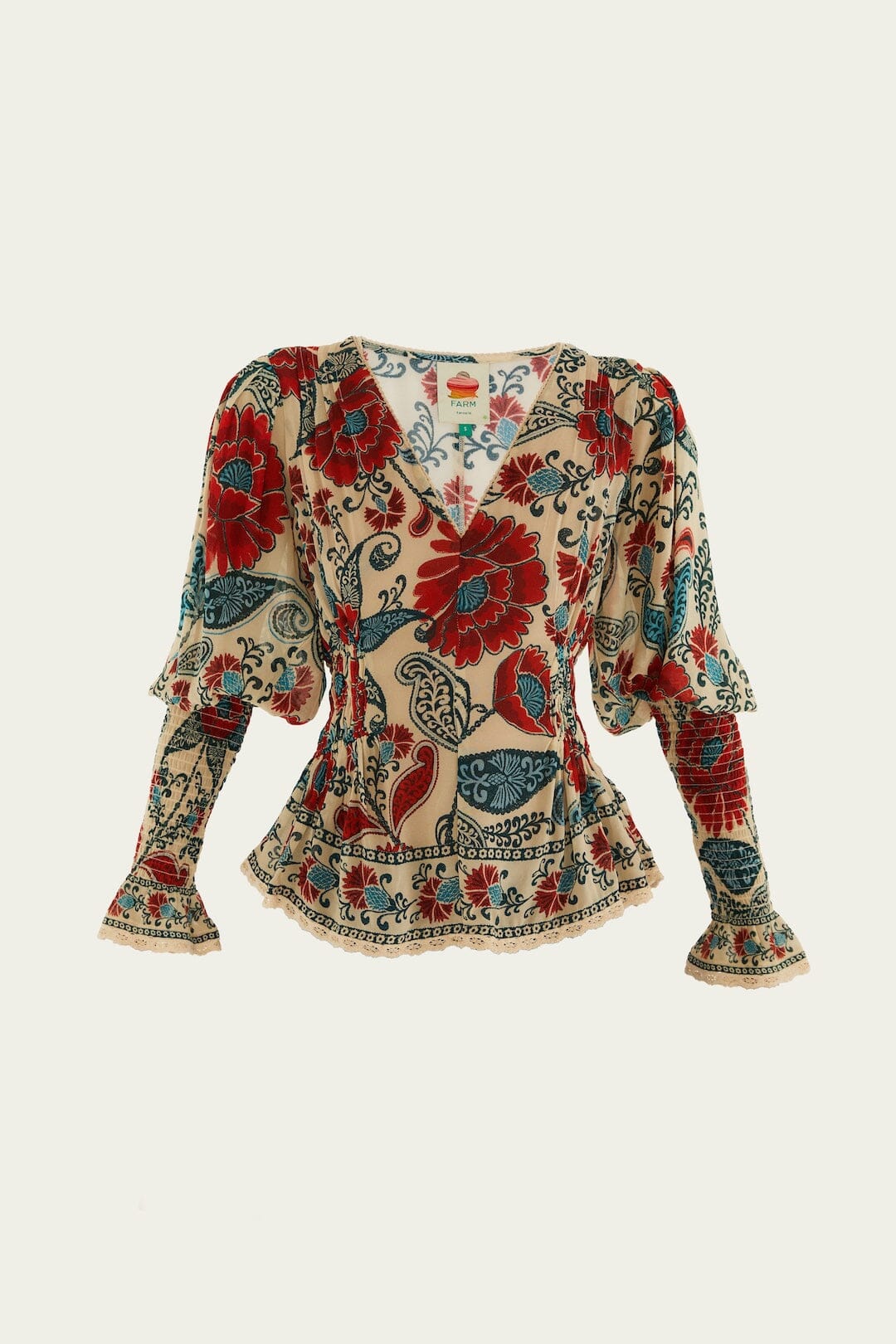 Sand Francesca Long Sleeve Blouse | FARM Rio | FARM Rio Online