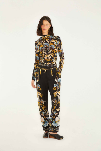 Black Flowerful Garden Jersey Blouse | FARM Rio | FARM Rio US