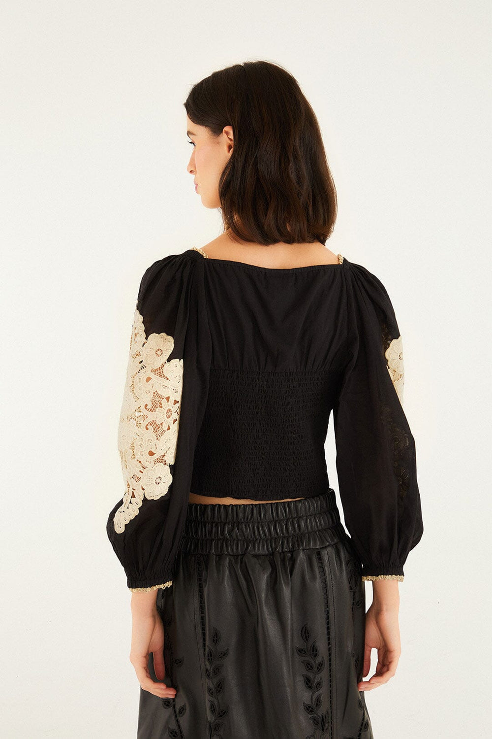 Black Lace Blouse | FARM Rio | FARM Rio On Sale