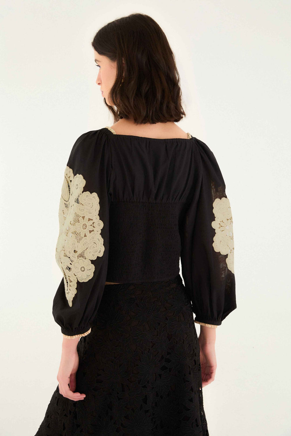 Black Lace Blouse | FARM Rio | FARM Rio On Sale