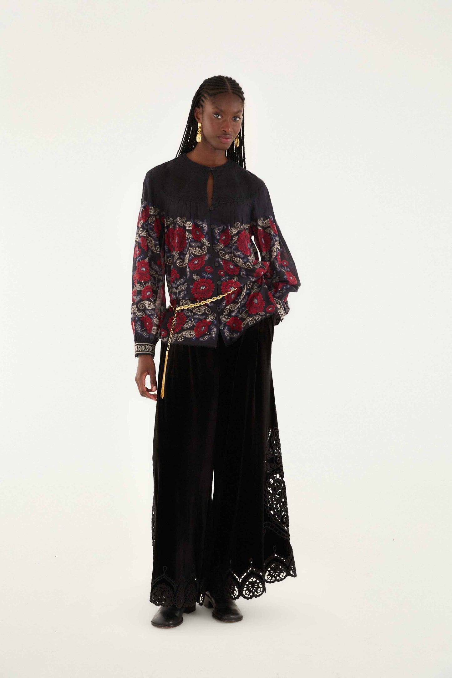 Black Valentina Long Sleeve Blouse | FARM Rio | FARM Rio Near Me