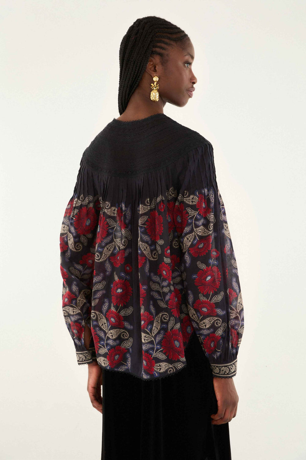 Black Valentina Long Sleeve Blouse | FARM Rio | FARM Rio Near Me