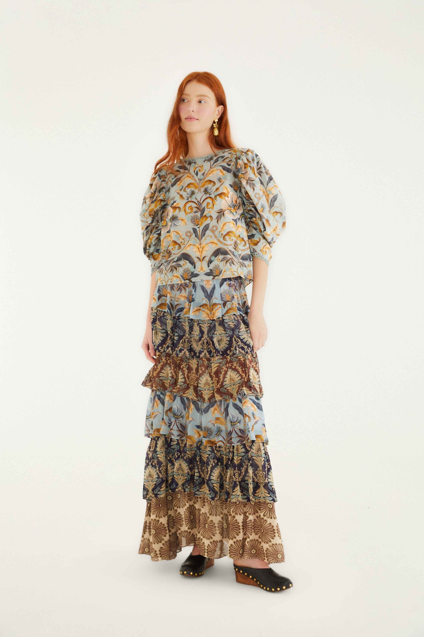 Blue Snake Garden 3d Applique Blouse | FARM Rio | FARM Rio Outlet