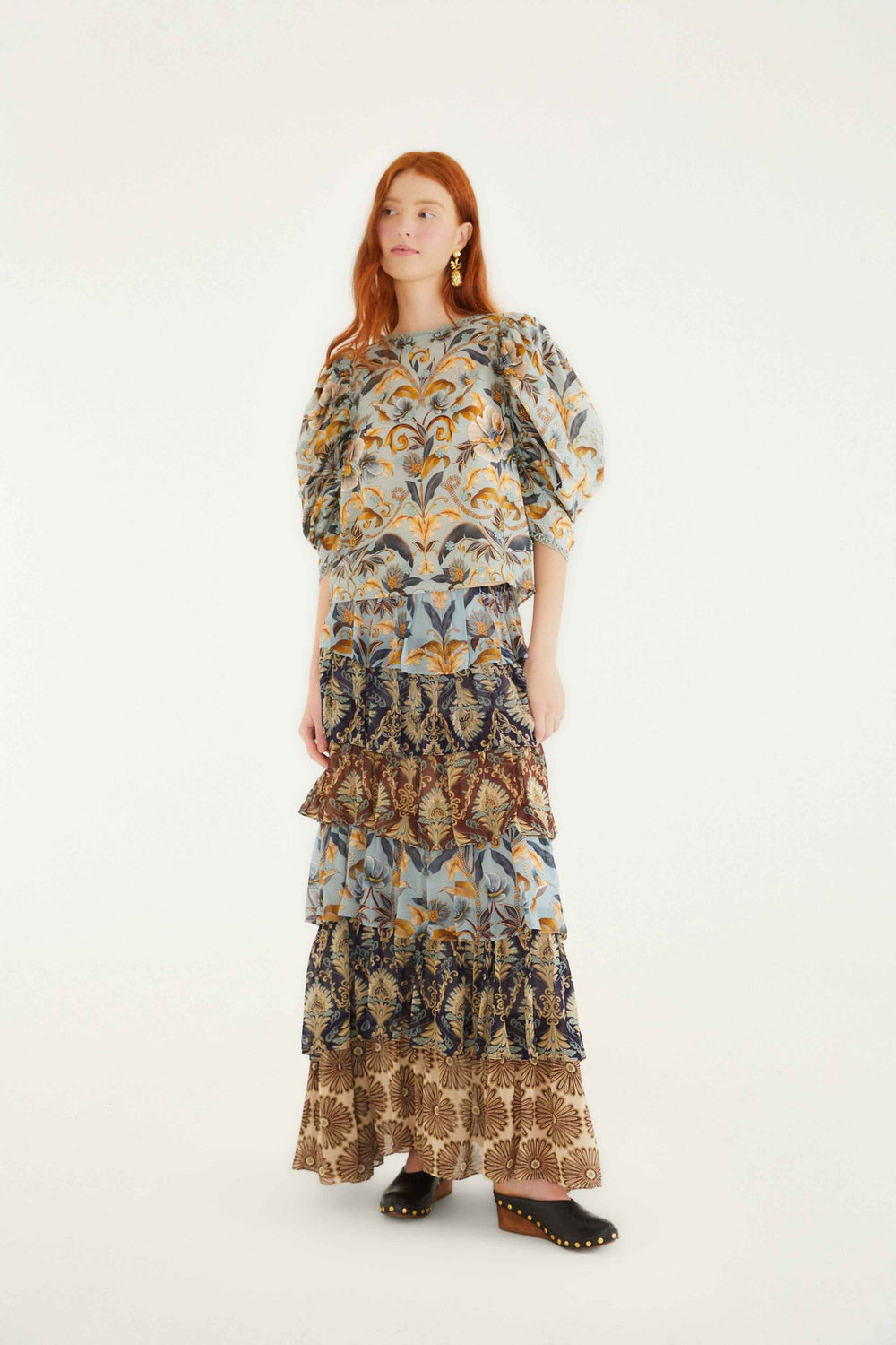 Blue Snake Garden 3d Applique Blouse | FARM Rio | FARM Rio Outlet