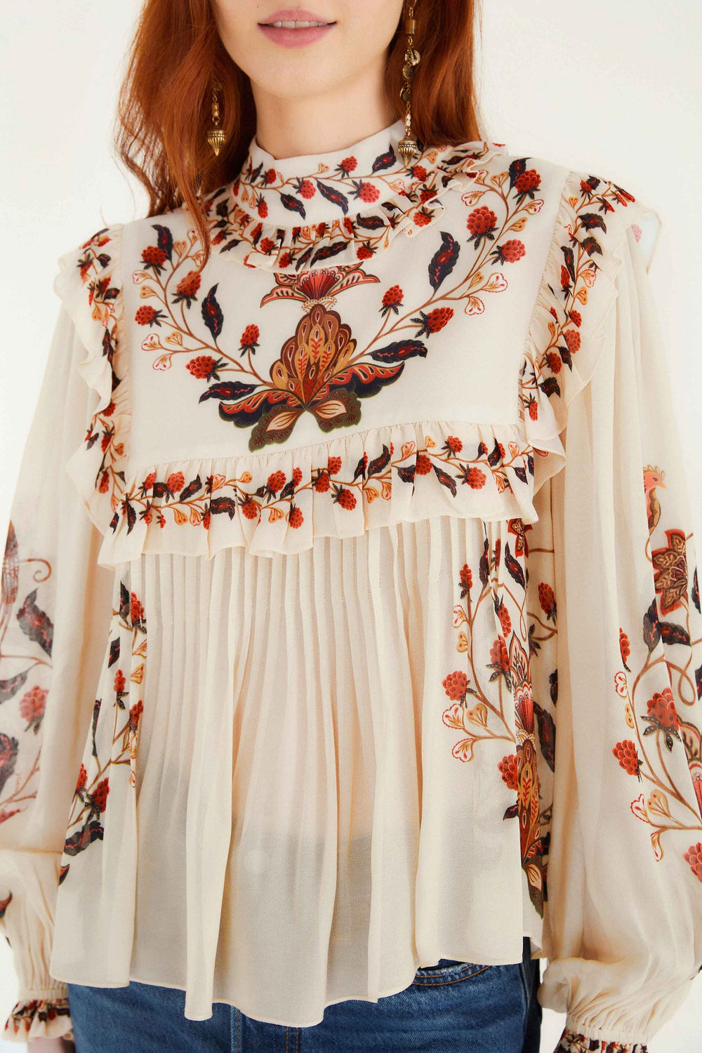 Cream Berry Garden Long Sleeve Blouse | FARM Rio | FARM Rio For Sale