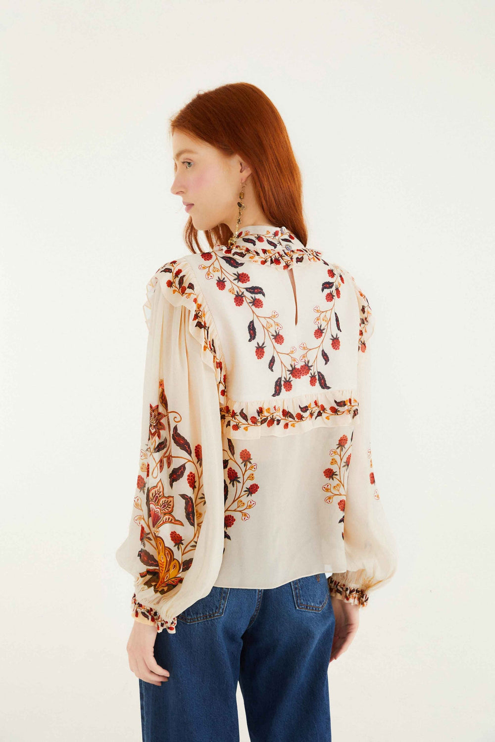 Cream Berry Garden Long Sleeve Blouse | FARM Rio | FARM Rio For Sale
