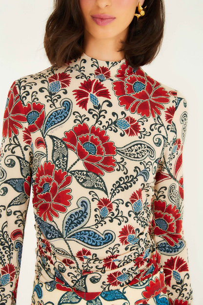 Sand Francesca Jersey Blouse | FARM Rio | FARM Rio Online