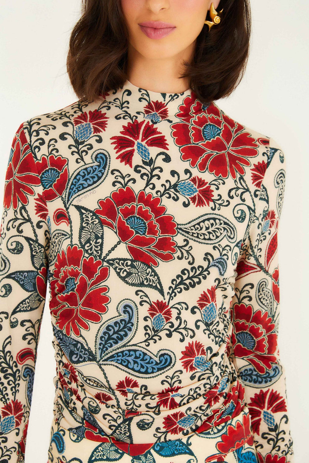 Sand Francesca Jersey Blouse | FARM Rio | FARM Rio Online