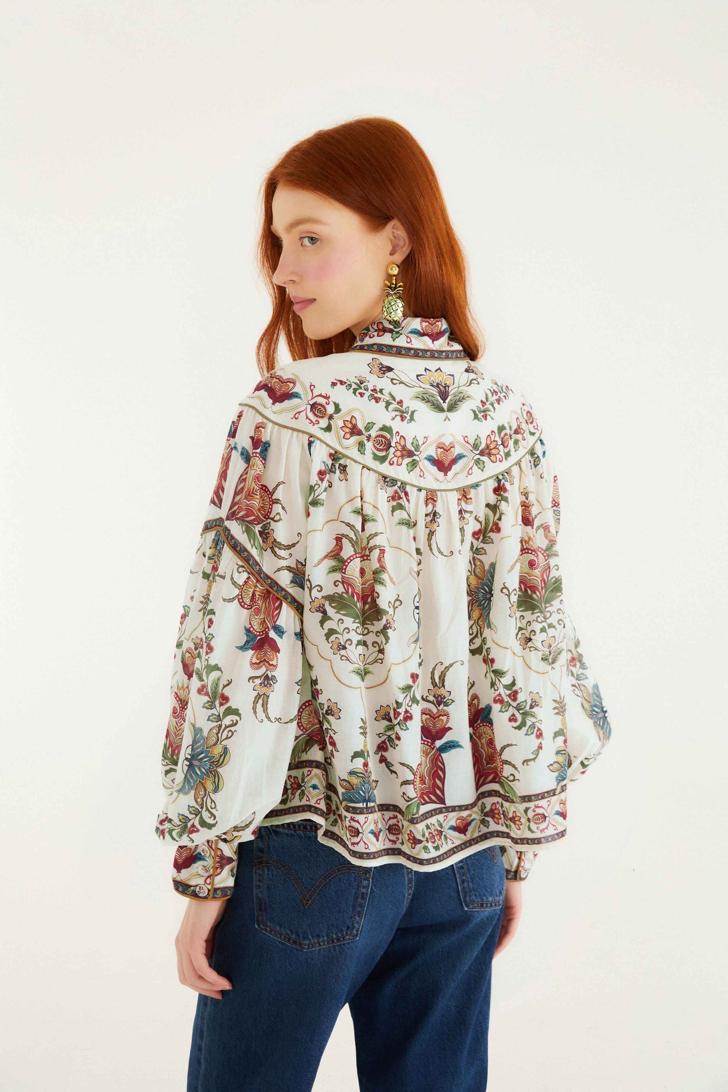 Cream Majestic Hearts Blouse | FARM Rio | FARM Rio Discount